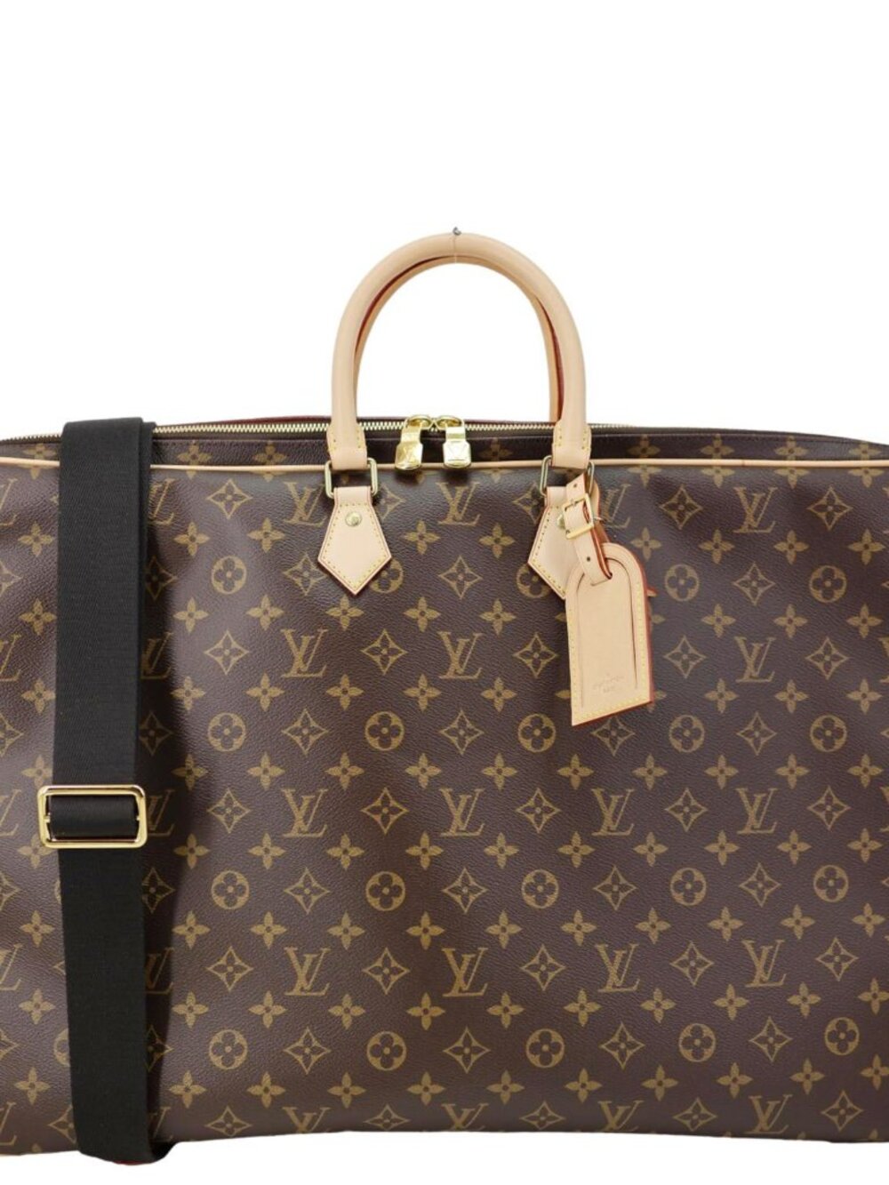 Louis Vuitton 2 Hangers Monogram Canvas Garment Cover Bag Brown